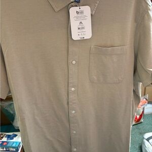 George Men's Beige Casual Button-Down Shirt